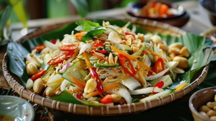 Poster - Traditional Javanese Salad with Mixed Vegetables in Peanut Sauce