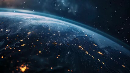 Wall Mural - view of earth from space with bright blue sky