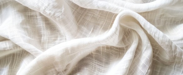 Wall Mural - A close up image featuring a white cloth fluttering in the wind