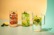 © Pixel Stories/Stocksy - Refreshing citrus fruit infused water drinks