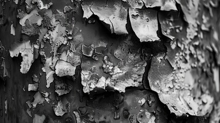 Poster - Texture of corroded metal in black and white