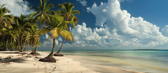 Wall Mural - Palm trees and sandy beaches still hold a significant allure.