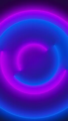 Poster - Light blue and purple semi circles abstract seamless loop animation. Abstract 3D render of neon illuminating surfaces motion. Glowing motion background. Vertical video