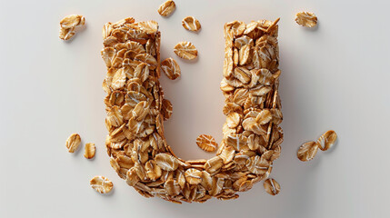 Wall Mural - Rolled Oats Forming the Letter 