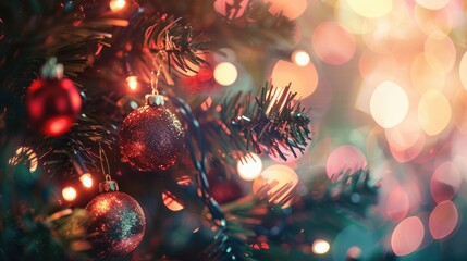Poster - Bokeh captured from Christmas tree lights