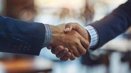 Poster - Close-up image of a firm handshake between business professionals