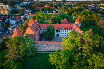 Sticker - Aerial scenery with the Teutonic Castle in Bytow, a former stronghold for Pomeranian dukes. Poland