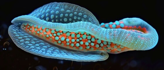 Bioluminescent sea slug. AI.