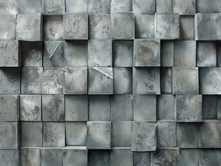 Poster - Gray cubic background with a modern, geometric design. Perfect as a PC wallpaper or for various other purposes, providing a sleek and stylish look.