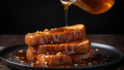 Wall Mural - mayple syrup with french toast