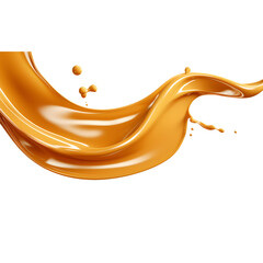 Wall Mural - Splash of caramel on transparent background png