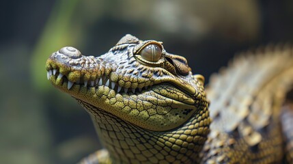 Wall Mural - Close-Up Portrait of a Young Crocodile