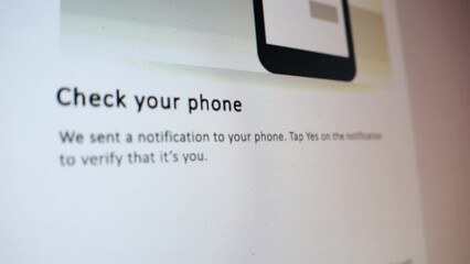 Check your phone number Log in Sign in notification to your phone Security internet password two step check Shot of a computer screen, camera moving, pixels visible. Password obscured username