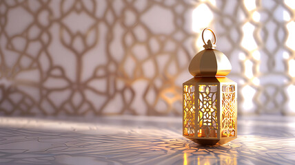 Luxury 3d lantern islamic festival background for eid al adha, ramadan kareem, eid al fitr, islamic new year, generative ai