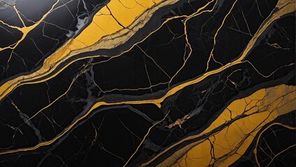 Wall Mural - Abstract yellow marble texture background with yellow and black pattern.