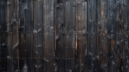 Wall Mural - Detailed background photo texture of a dark brown wooden wall with a close up of a wood plank fence
