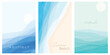 © Nartco - Set of Abstract blue beach watercolor waves background banner. Summer beach banner. Watercolor texture. Vector illustration.