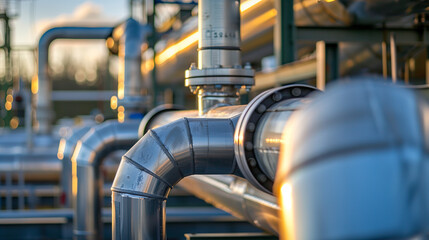 Poster - industrial pipeline, industry background 