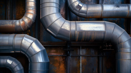 Poster - industrial pipeline, industry background 