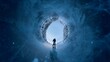 © Adam Sébire/Stocksy - Icy tiny planet - exploring alien 360 world, escaping laws of physics