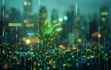 Wall Mural - combining images and graphics for sustainable energy