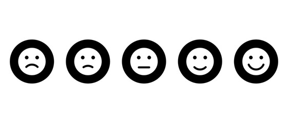 Poster - Customer feedback emoji icon on black circle