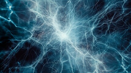 Poster - Electric sparks and light streaks on a dark background.