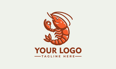 Wall Mural - Shrimp Character Vector Logo Embrace the Delightful Charm of the Shrimp Character Vector Logo Symbolize Freshness, Flavor, and Good Times: Joyful Shrimp Character Vector Logo