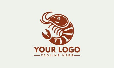 Wall Mural - Shrimp Character Vector Logo Embrace the Delightful Charm of the Shrimp Character Vector Logo Symbolize Freshness, Flavor, and Good Times: Joyful Shrimp Character Vector Logo