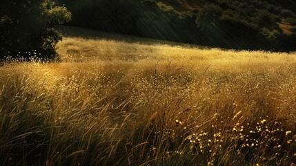 Sticker - Golden blooms scattered in the fields