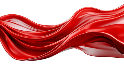 3d render of wavy red silk