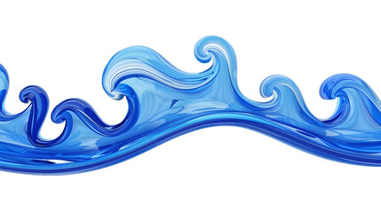 Wall Mural - Blue Wave Isolated on Clear Background