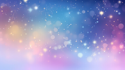 Poster - Soft pastel background with stars and bokeh lights