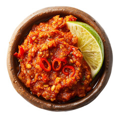 Spicy Chili Sauce with Lime. transparent background