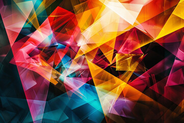 Wall Mural - An abstract image of colorful geometric shapes, representing a dynamic and creative state of mind.