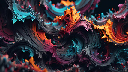 amazing wallpapers, 3d,  beautifull, drippy abstract, highly detailed sharp focus, --chaos 60
