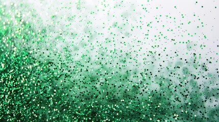 Wall Mural - Green glitter sparkle on a textured white background
