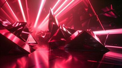 futuristic black background with red light technology