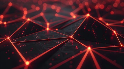 futuristic black background with red light technology