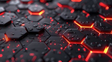 futuristic black background with red light technology