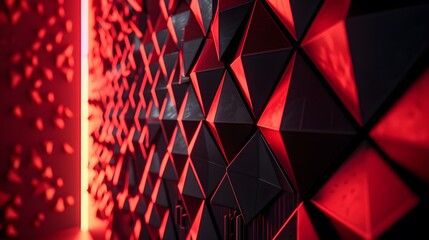 futuristic black background with red light technology