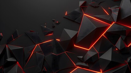 futuristic black background with red light technology