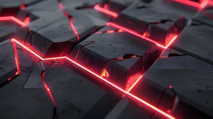 futuristic black background with red light technology