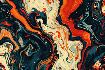 Wall Mural - A colorful abstract painting with a lot of texture and lines. The colors are bright and bold, and the lines are wavy and jagged. The painting has a sense of movement and energy
