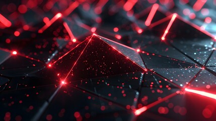 futuristic black background with red light technology
