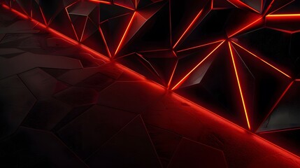 futuristic black background with red light technology