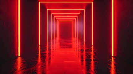 futuristic black background with red light technology