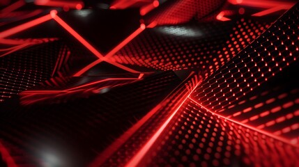 futuristic black background with red light technology