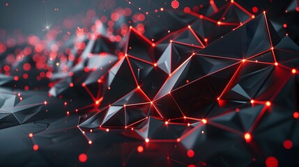 futuristic black background with red light technology