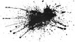 © Ziyan - black ink Splatter, black paint, ink brush strokes, brushes, lines, grungy. Dirty artistic design elements, Black inked splatter dirt stain splattered spray splash with drops blots.
